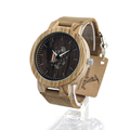 BOBO BIRD H29 Brand Design Zebra Wood Watch Men Luxury Wooden Bamboo Watches Real Leather Quartz