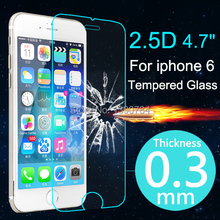 2014 New 2.5D 0.3mm Ultrathin Premium Tempered Glass Screen Protector For iphone 6 4.7 inch HD Protective Film Send Great Gift