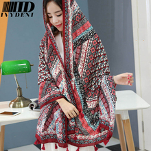 New Winter Poncho Tartan Scarf Female Warm Designers Spain Shawls And Scarves Summer Pareo Beach Sunscreen Ethnic Printed Stripe