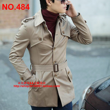 Men’s in the Korean version of the new fashion personality cultivate one’s morality single-breasted long trench coat. 484.S-3 xl