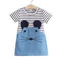 2016 New 2 7Y summer girls clothing dresses fashion mouse style girls T shirts dresses casual
