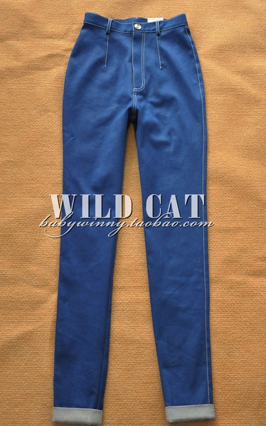 2014 дикая кошка ограниченным тиражом старинные pin up тощий карандаш брюки / высокая талия / / джинсы для женщин femininos