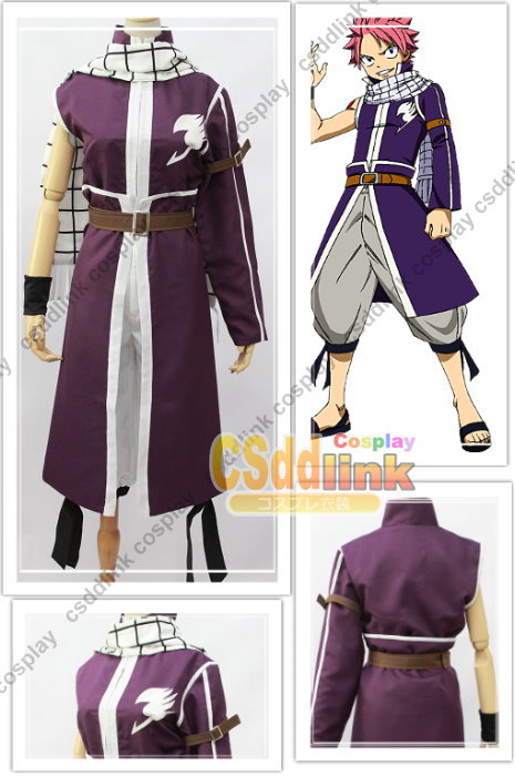 Fairy Tail Natsu Dragneel purple cosplay costume