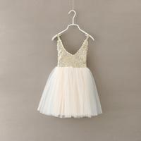 Summer Style Sleeveless Children Clothing Bling Gorgeous Lace Patchwork Girl Party Dress Princess Dresses