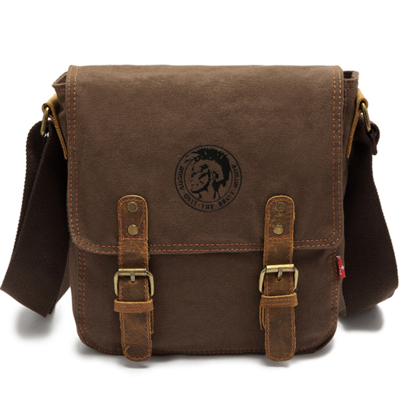 Geniue Leather canvas bag high quality messenger bags fashion shoulder bags brand men bag
