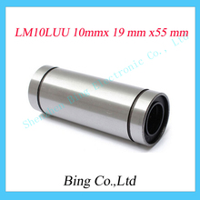 4pcs LM10LUU 10mmx19mmx55mm 10mm linear ball bearing bush bushing match use 10 mm linear guide rod round shaft for 3D printer