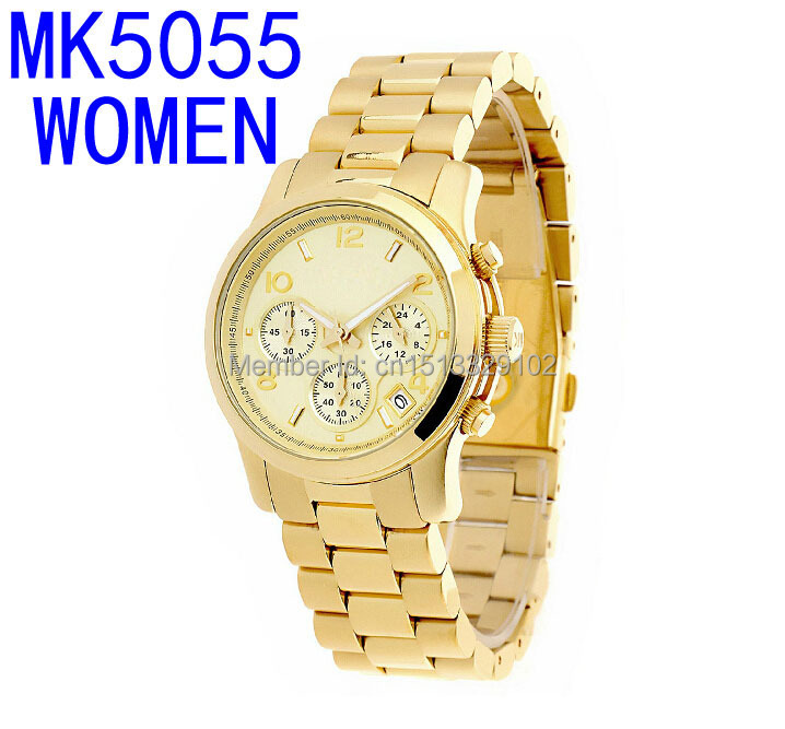 2015 new MK5055 woman chronograph strap watch wholesale and retail free Shippping