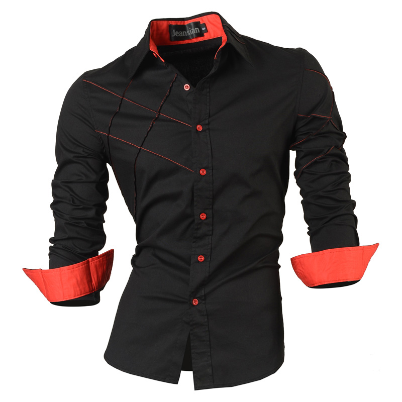 2016 casual shirts font b dress b font male mens clothing long sleeve social slim fit
