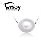 FENASY 100% natural Pearl Pendant,Drop Shape Natural Freshwater Pearl Silver Necklace Pendant Free Shipping
