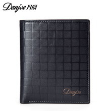 New 2016 men wallets natural leather famous brand mens purses real leather male designer luxury bifold credit card plaid short