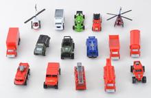 Alloy toy model set 16 pieces toy car helicopter truck ambulance jeep wrangler automobile race fire fighting military truck