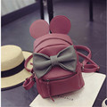 Fangxi Korean style Mickey ears female backpack bag mini zaino quality pu leather sweet bow College