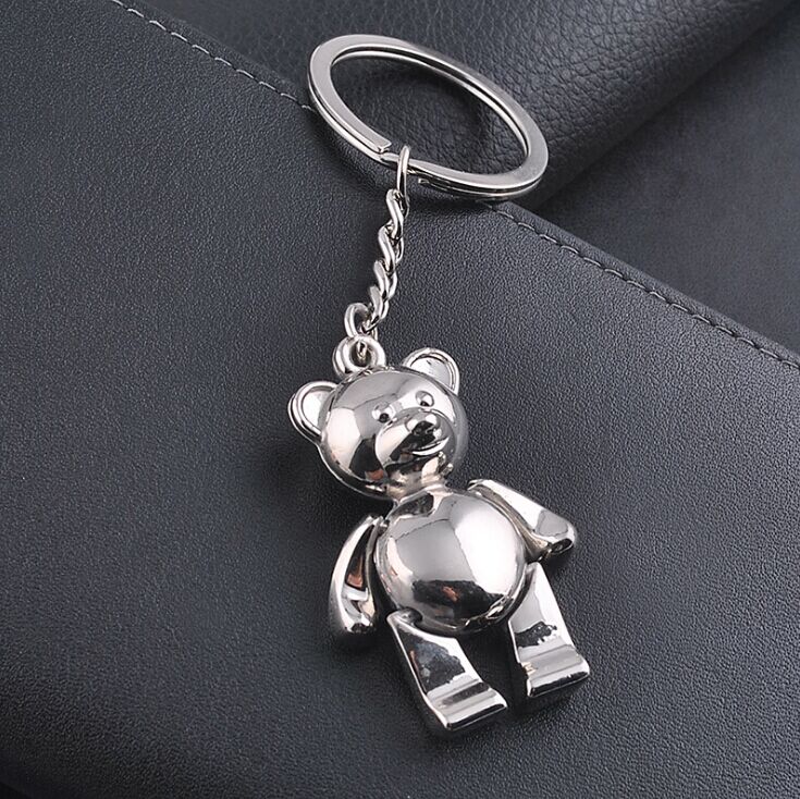 High Quanlity New Arrival Cute fashion car handbag keychain bag charm brand leather bear keychain ring holder kawaii gift