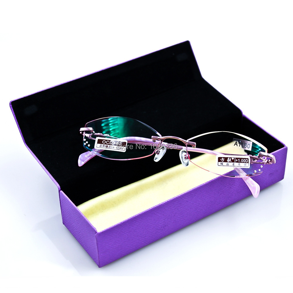 free shipping non rim chinese famous brand high quality brand women Solid Titanium frame reading glasses