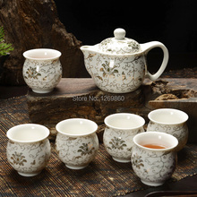 Jingdezhen Ceramic Tea Set effort to double the entire sub- sets of groups large teapot cup safflower tea specials