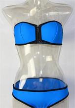 S L 5 Colors Zipper Push Up Padded Bra Swimwear Bikini Set Beachwear Swimsuit H2301