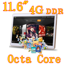 11.6 inch 8 core Octa Cores 1280X800 IPS DDR 4GB ram 32GB 8.0MP 3G Dual sim card Wcdma+GSM Tablet PC Tablets PCS Android4.4 7 9