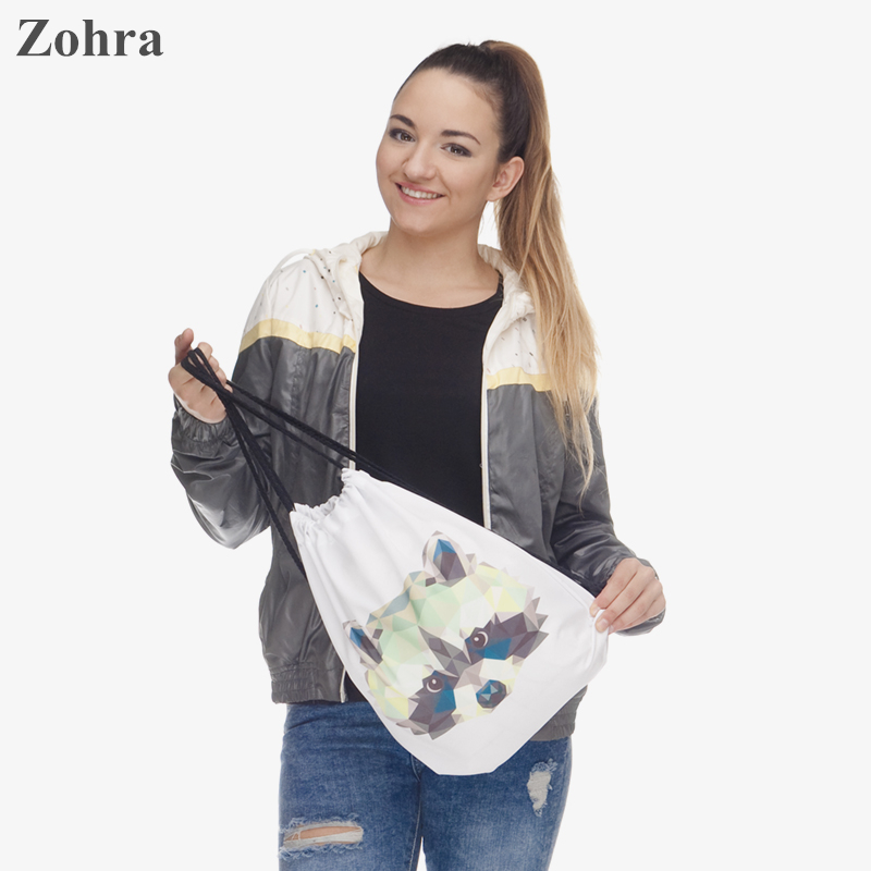 POLYGON RACCOON 3D printing Womens Men s Gym Bags Handbag Daypack mochila feminina bolso de lazo