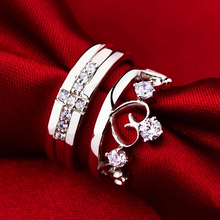 Wholesale Sterling Silver Jewelry Crown Wedding Ring Os Aneis De Casamento Couple Rings For Women And Men Acessorios No atacado