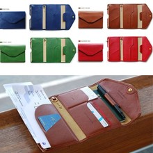 Men travel credit card wallets leather passport cover coin case purse passport holder women’s card holder document organizer bag