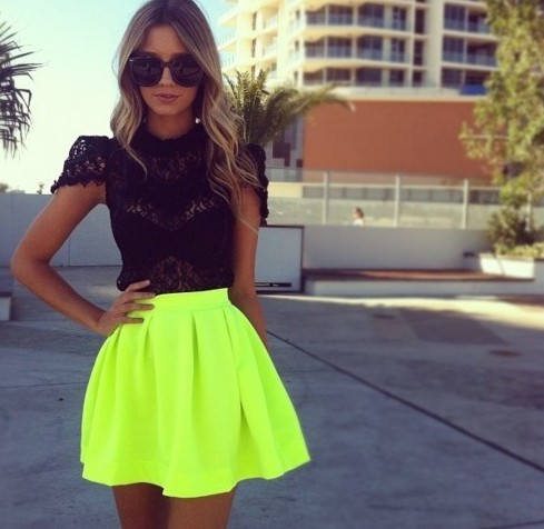 vestidos cortos verde neon