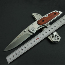 Buck DA60 Folding Tactical Knife 7Cr17Mov Blade Pocket Hunting Knife For Outdoor Camping With Red Wood Handle