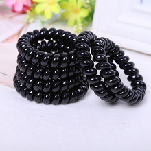 minimum order 5 2015 Hot sale black hair rope PLUS black telephone line hair ring rubber