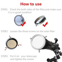 Adjustable 81 112mm Solar sun Filter Baader Planetarium Film for 81 112mm Aperture Telescope Metal