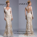 New Arrival Winter Long Sleeve Evening Dress Lace Vestido Longo de Renda Mermaid Prom Dresses 2015