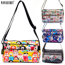 Women Messenger Bags Lady Causal Small Cross body Floral Cartoon Tsum bag Hobo Mujer bag for Girl Bolsa feminina