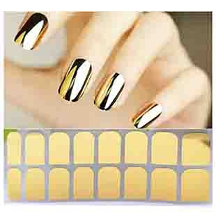 M8601 2015 New hot Fashion Smooth Gold Foil Armour Nail Sticker Art Decoration Sticker Patch Wraps