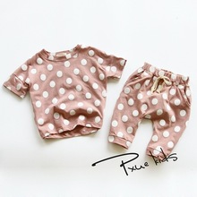Summer kids clothes sets New cotton boys t shirt shorts suit clothing set sport suits Polka