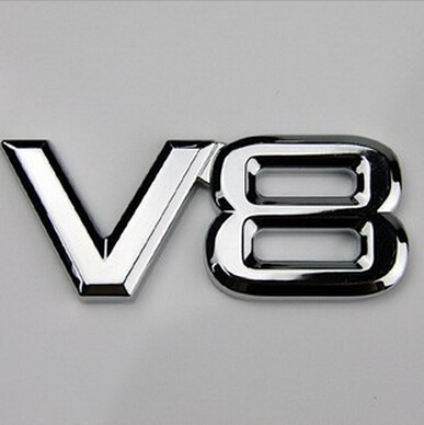 New 3D Car Badge Decal Chrome 5.0 6.2 V8 Emblem Logo Sticker V8 Badge Free Shipping