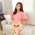Two Piece Pregnant Women Homewear Sweet O Neck Polka Dot Maternity Clothes For Summer Autumn Pink