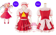 Touhou Project Flandre Scarlet Cosplay Costume Red Dress Any Size Free shipping