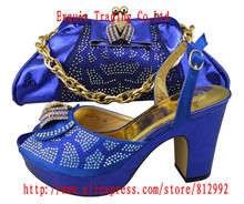 New design and hot selling italy matching shoe and bag set with full shinning stones BCH