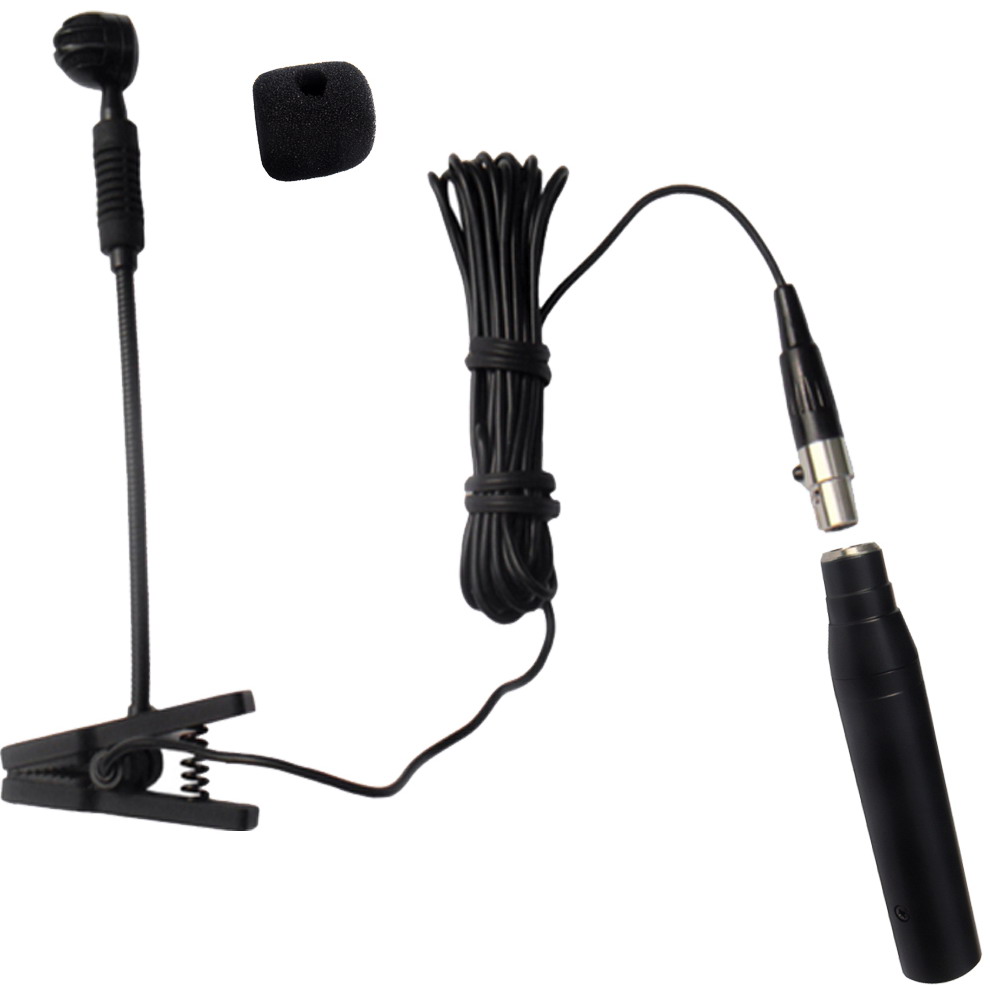 Pro Sax Saxophone Trombone Cardioid Instrument Clip On Mic Microphonein Microphones from