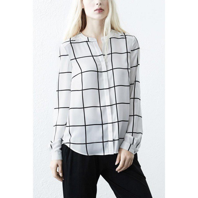 2015 Spring Fashion Casual Boyfriend Plaid Shirt Women Long Sleeve Loose Style Grid Blouse Tops Female Discount DY45