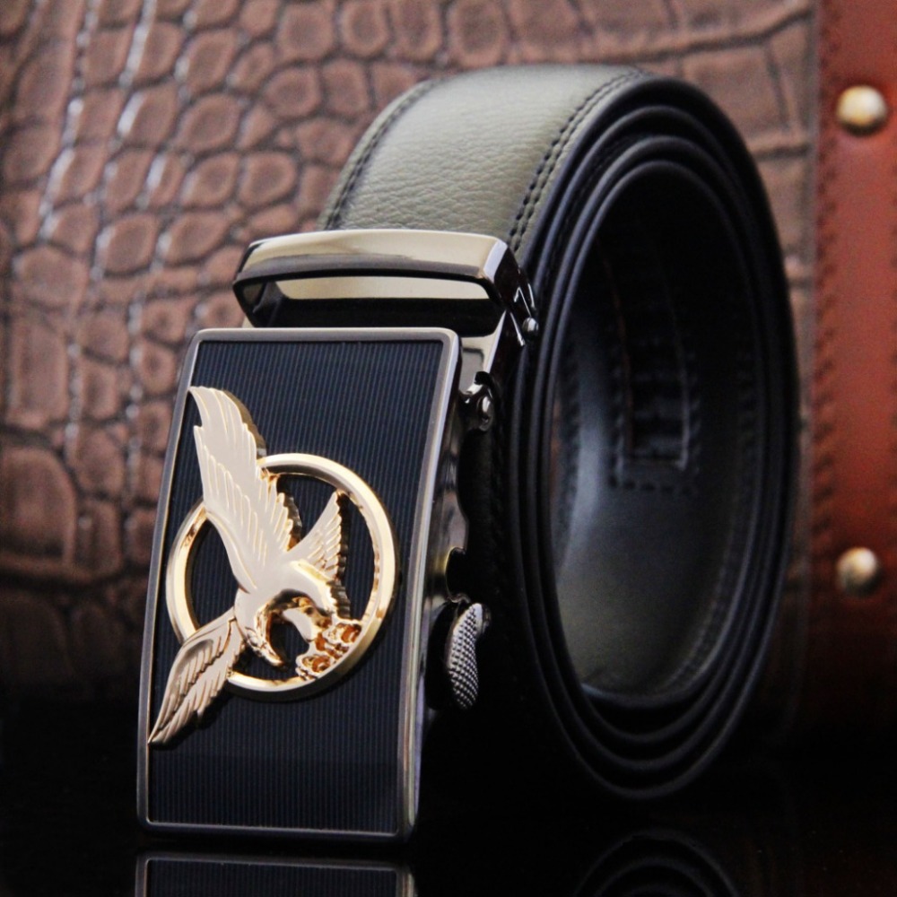 2014 men&#39;s genuine leather brand luxury belt casual all match eagle strap leather belts for men ...