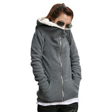 2016 Women Autumn Winter Warm Thick Fleece Coat Hooded Jacket Outerwear Hoodies Female Fleece Hoody Sweatshirt