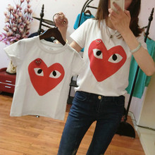 New 2016 Family Look heart T Shirts Summer Family Matching Clothes Father Mother Kids Cartoon Outfits Family Matching Clothes