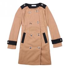 Women Double Breasted Lapel Long Coat 1pc Fashion WOmen Coat Winter warm coat