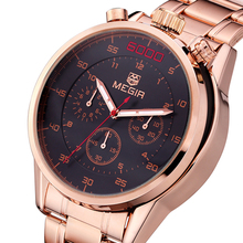 Stainless Steel Quartz Watches Water Resistant Multi Functional Small Dial Working Men Watches 2015 Montre