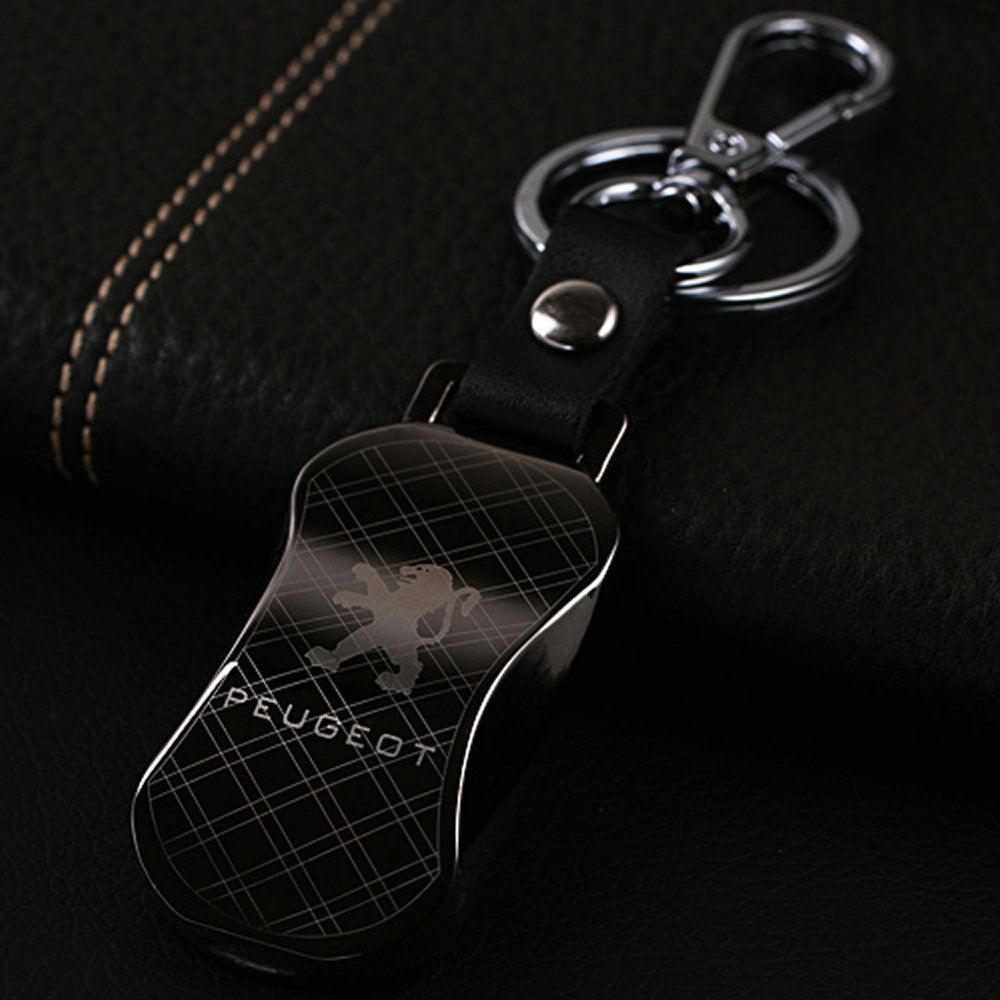 Car Styling Titanium Steel Car Logo Keychain For Peugeot Car Emblems Keyrings For Peugeot 307 206 207 407 308 301 3008 406 SY14
