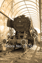 thin vinyl Photography Backdrop Old Fashioned Locomotive Custom Photo Prop backgrounds 5ftX7ft D-789