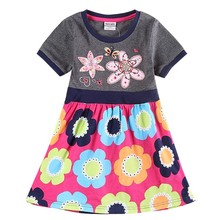 Kids Girl Dress for Baby Clothing Girl Summer Style Fashion Floral Girls Short Sleeves Cotton Casual