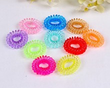 Fashion Multi color Plastic Invisibobble Traceless Elastic Hair Bands Ring Shaped Telephone Line Hair Jewelry For
