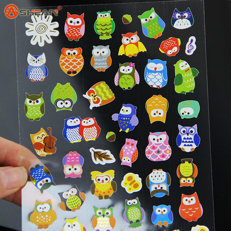 1pcs DIY Cartoon Giraffe transparent Sticker Lovely Calendar Deco Owl Sticker Writing Memo Pad for Children