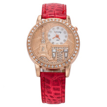 Gogoey best selling women crystal rhinestone de lujo relojes Eiffel torre del reloj mujeres moda relojes de cuarzo