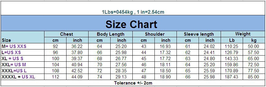Suit Size Chart By Height And Weight